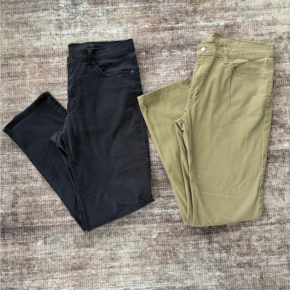 Men’s Levi's 511 Black and Tan Pants 2 Pair 36x34